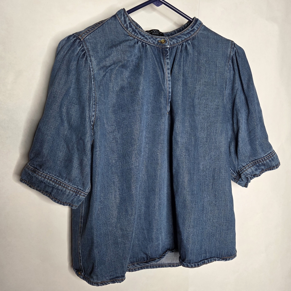 Velvet Heart Denim Blue Blouse - Picture 3 of 10